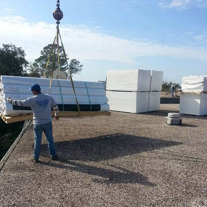 Commercial rock covered roofing