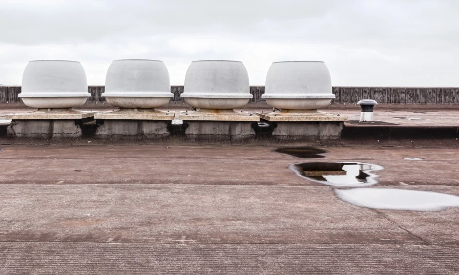 Commercial Roof with Roof Vents